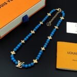 Louis Vuitton Turquoise Pearl Necklace Blue - Image 5