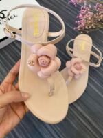 Chanel Jelly Rubber Camellia Sandals Pink - Image 2