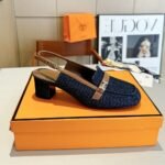 Hermes Infinie 50 Pump Denim Dark Blue H241047Z 49380 - Image 2