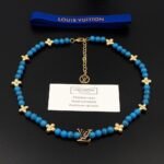 Louis Vuitton Turquoise Pearl Necklace Blue - Image 4