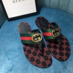 Gucci Gg Thong Web Sandal Black 612138 H9020 8476 - Image 2