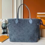 Louis Vuitton Neverfull MM Bag Monogram Denim Blue 32Cm - Image 9