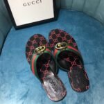 Gucci Gg Thong Web Sandal Black 612138 H9020 8476 - Image 5