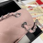 Chanel Medium Classic Flap Bag Silver Hardware Pink 25Cm - Image 10