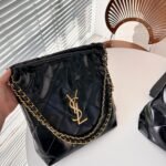 Saint Laurent Bucket Bag And Gold Tone Metal Black 39Cm - Image 3