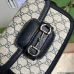 Gucci Horsebit 1955 Small Shoulder Bag GG Supreme Canvas Navy Blue 20cm 658574 96IWN 4076 - Image 3
