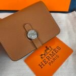 Hermes Dogon Duo Mini Wallet Brown 11Cm - Image 6