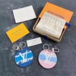 Louis Vuitton Monogram Escale Bag Charm Key Holder Blue And White M69272 - Image 4