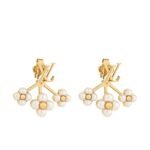 Louis Vuitton Lv Floragram Earrings White Gold