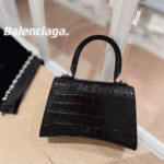 Balenciaga Croc Hourglass Bag Black 23cm - Image 2