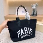 Balenciaga Canvas Cities Paris Tote Bag Black 30cm - Image 2