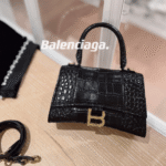 Balenciaga Croc Hourglass Bag Black 23cm - Image 3