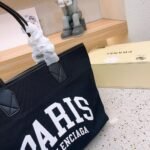 Balenciaga Canvas Cities Paris Tote Bag Black 30cm - Image 5