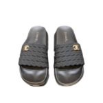 Chanel Braided Slides Black