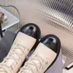 Chanel Cc Lace Up Boot White Black - Image 7