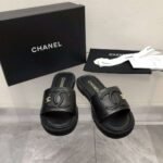 Chanel CC Logo Slide Black - Image 5