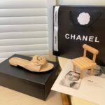 Chanel Camellia Slides Beige - Image 8