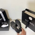 Chanel Camellia Slides Black White - Image 2