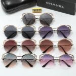 Chanel Cutout Round Sunglasses Brown - Image 3