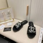 Chanel Cc Pearl Slippers Black - Image 6