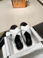 Chanel Cc Logo Criss Cross Slides White - Image 4