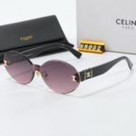 Celine Tortoise Luxe Oval Rimless Sunglasses Purple Rose - Image 2