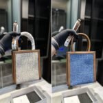 Celine Mini Vertical Cabas Celine In Denim With Celine All Over Print Navy Tan 21Cm 193302Eul 07At - Image 2