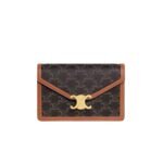 Celine Wallet On Chain Margo In Triomphe Canvas And Calfskin Tan 20Cm 10L462Dqb 04Lu