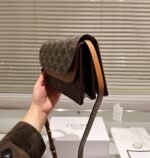 Celine Wallet On Strap In Triomphe Canvas And Smooth Tan 20Cm - Image 3