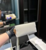 Celine Clutch On Chain Cuir Triomphe In Textile And Calfskin Natural Tan 17Cm - Image 7