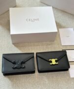 Celine Wallet On Chain Margo In Shiny Calfskin Black 20Cm 10L033Dpv 38No - Image 3