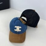 Celine Triomphe Baseball Cap In Union Wash Blue - Image 4