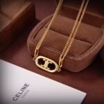 Celine Triomphe Necklace In Brass With A Gold Finish 46S896Bra 35Or - Image 3