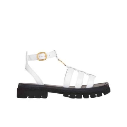 Celine Clea Triomphe Gladiator Chunky Sandal In Calfskin Optic White 343593617C01Op