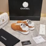Chanel Sneaker Suede Goatskin Suede Khaki - Image 6