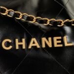 Chanel 22 Shiny Leather Flat Bag Black 45cm - Image 2