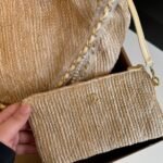 Chanel 22 Straw Gold Tone Metal Bag 35cm - Image 5