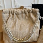 Chanel 22 Straw Gold Tone Metal Bag 35cm - Image 7