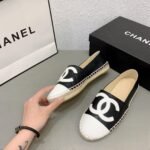 Chanel Cc Espadrilles Slip On White Black - Image 6