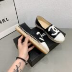 Chanel Cc Espadrilles Slip On White Black - Image 8