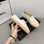 Chanel Cc Espadrilles Slip On White Beige - Image 8