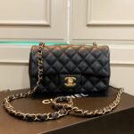 Chanel Classic Flap Crossbody Bag Caviar In Black 20cm - Image 2