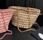 Chanel Straw Shoulder Bags Beige 27Cm - Image 3