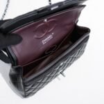 Chanel Classic Double Flap Bag Black Leather 30cm - Image 5