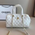 Chanel Large Bowling Bag White 30cm AS5579 B20894 10601 - Image 2