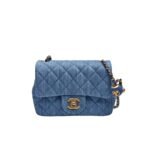 Chanel Mini Denim Rectangular Crush Ghw 17Cm