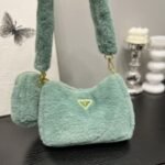 Prada Re Edition Mini Bag Shearling Turquoise Green 24cm - Image 2