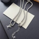Louis Vuitton Nano Beads Necklace In Silver Tone - Image 3