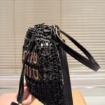 Miumiu Woven Fabric Mini Bag Black 22Cm 5Nd016 2Do1 F0889 - Image 3