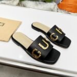 Gucci Women’s Logo Embellished Slide Sandals Black - Image 2